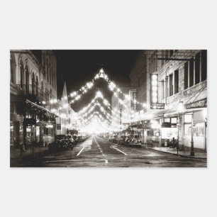1942 Honolulu's Fort Street at Night Sticker