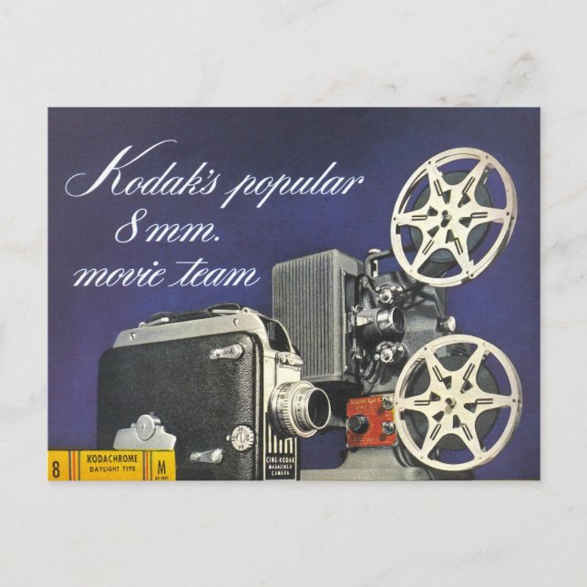 1942 Movie Camera and Projector Postcard (Front)