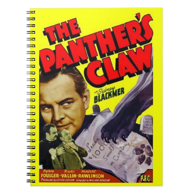 1942 The Panther’s Claw movie poster Notebook (Front)