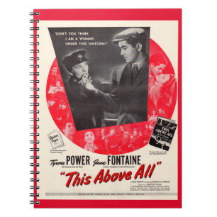 1942 This Above All movie poster Notebook