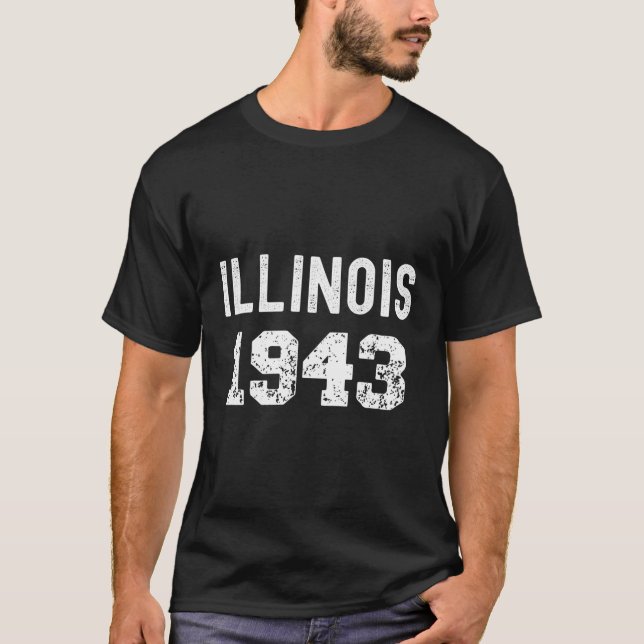 1943 Illinois Year State Tourist Memories T-Shirt (Front)