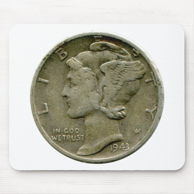 1943 US Mercury dime obverse mousepad (Front)