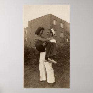 1944 Military Wedding Engagement Poster