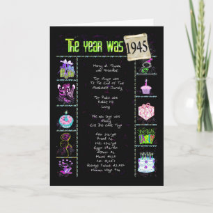 1945 Birthday Fun Facts Card