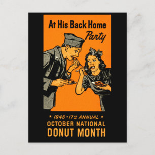1945 Doughnut Poster Postcard