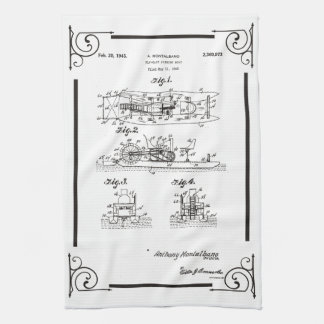 1945 Fly fishihg boat patent drawing Kitchen Towel