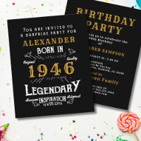 1946 Budget 80th Birthday Invitation Legend