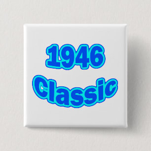 1946 Classic Blue 2 Inch Square Button