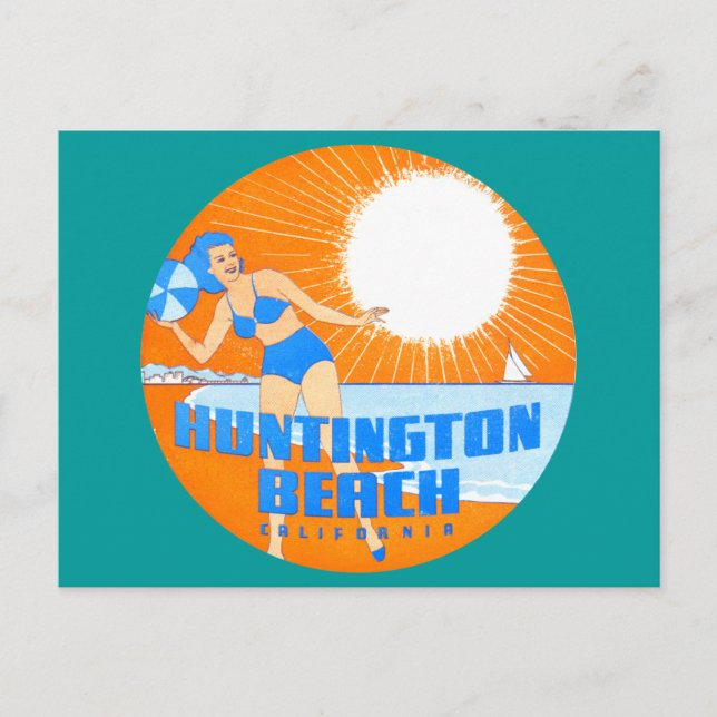 1947 Huntington Beach California Postcard (Front)