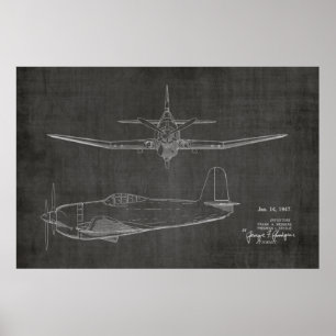 1947 Prop Airplane Patent Art Drawing Print
