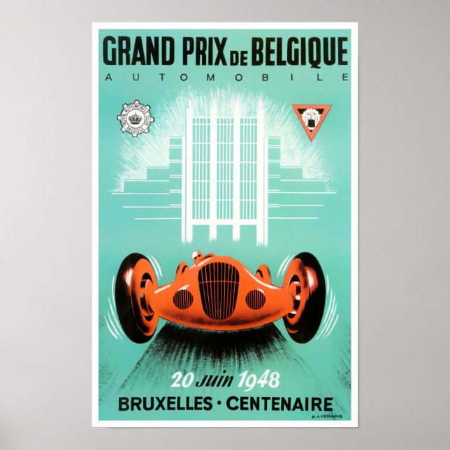 1948 Bruxelles Grand Prix vintage racing Poster (Front)