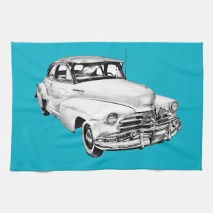 1948 Chevrolet Fleetmaster Car Illustration Kitchen Towel