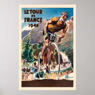 1948 French Bicycle Race - Cycling Poster Bicycle