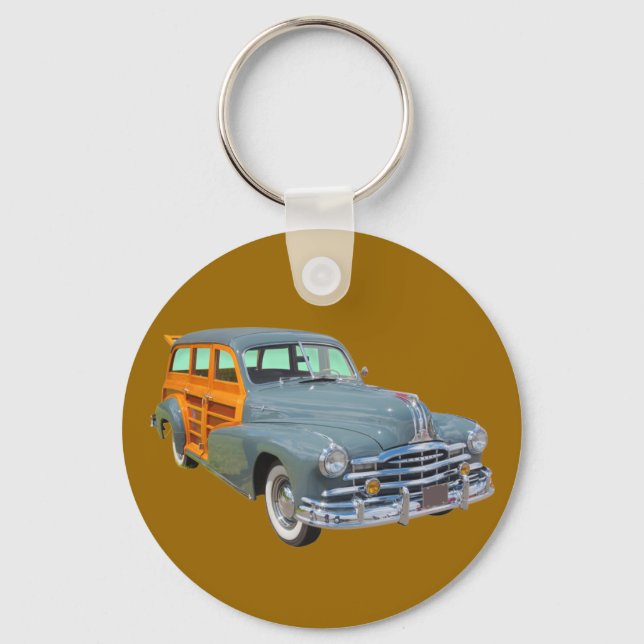 1948 Pontiac Silver Streak Woody Antique Car Keychain (Front)