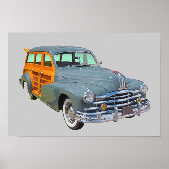 1948 Pontiac Silver Streak Woody Antique Car Poster (Front)