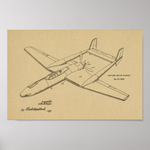 1948 Pusher Airplane Patent Art Drawing Print