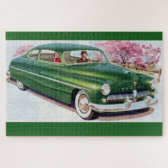 1949 green Mercury sedan Jigsaw Puzzle (Horizontal)