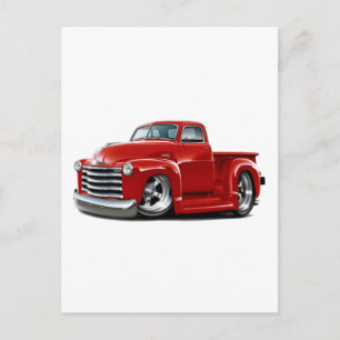 1950-52 Chevy Red Truck Postcard