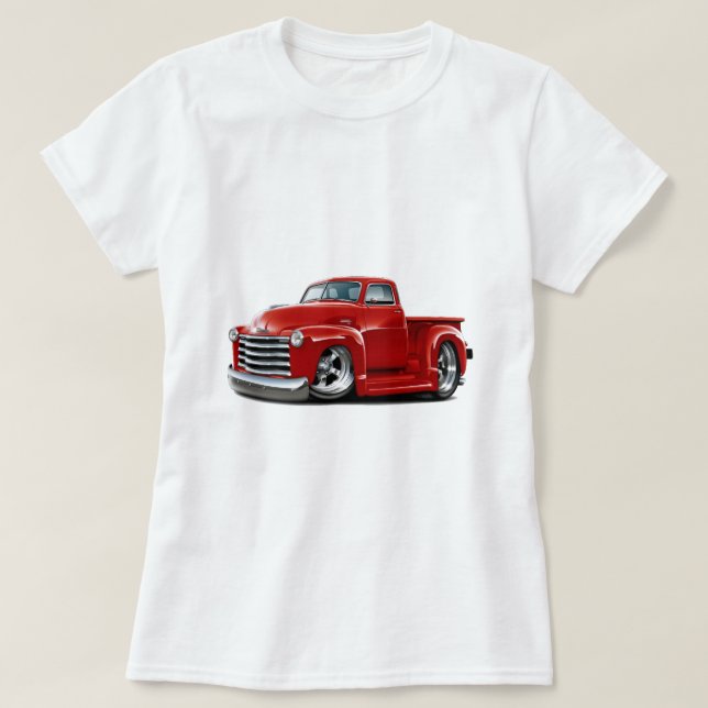 1950-52 Chevy Red Truck T-Shirt (Design Front)