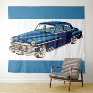 1950 blue DeSoto print Tapestry
