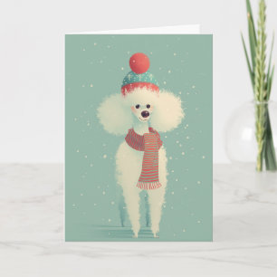 1950 Christmas Poodle Card