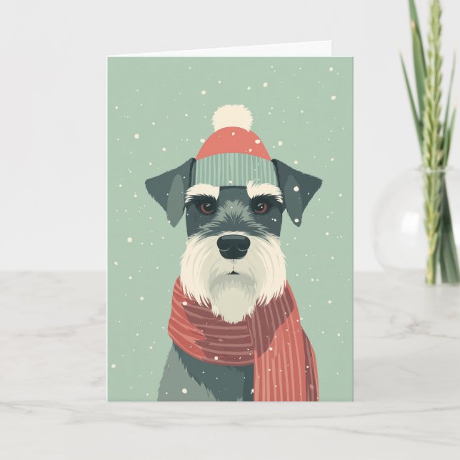 1950 Christmas Schnauzer Card (Front)