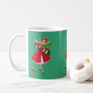 1950 Christmas Vintage Lady   Coffee Mug