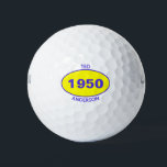 1950 Editable 70th Birthday Yellow Personalized Golf Balls<br><div class="desc">1950 Editable 70th Birthday Yellow Personalized Golf Balls  for the cool dad,  papa,  uncle,  brother cousin golfer. Add his first name,  last name or monogram.</div>