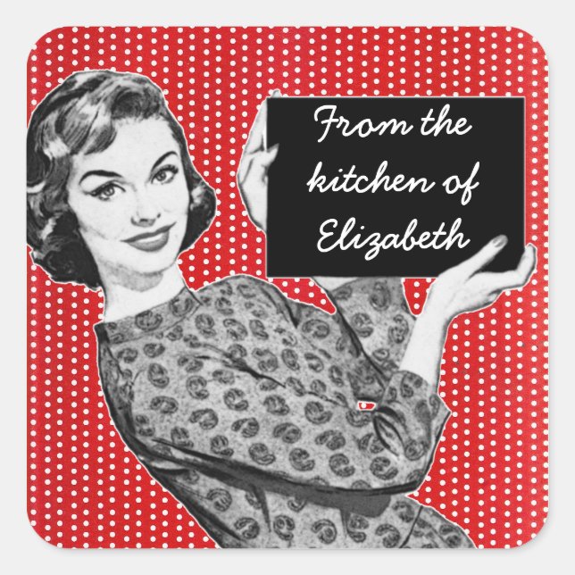 1950 Femme avec un Étiquette de cuisine (Devant)