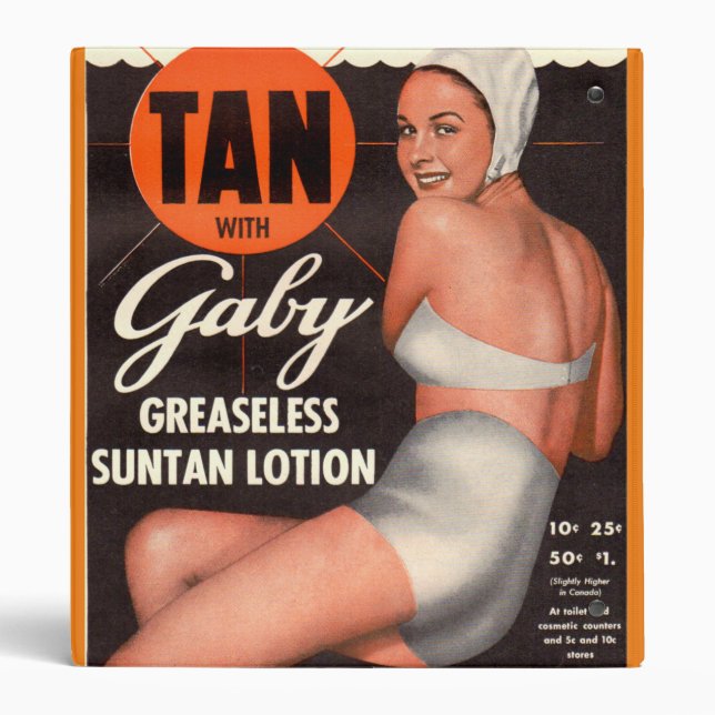 1950 Gaby Suntan Lotion ad Binder (Back)