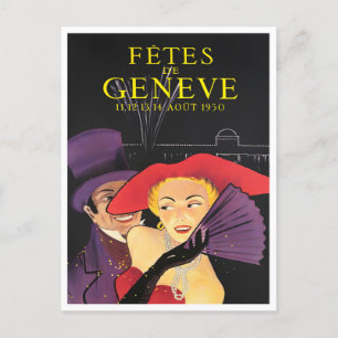 1950 Geneva Switzerland vintage travel Postcard