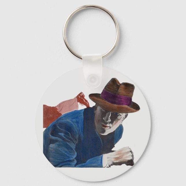1950 gritty detective action keychain (Front)