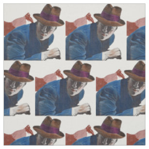 1950 gritty detective action novelty print fabric