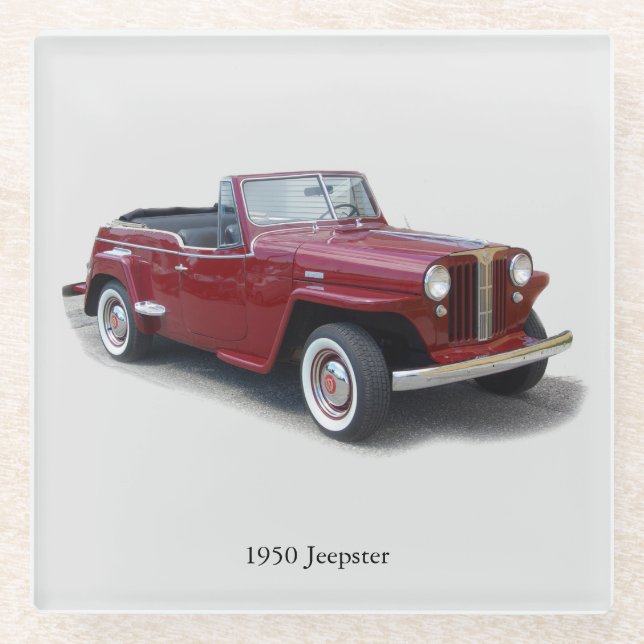 1950 Jeepster glass coaster (Front)