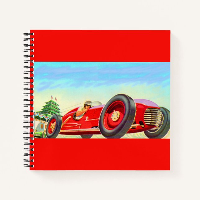 1950 red racing car notebook (Front)