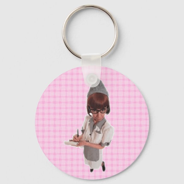 1950 Retro Diner Gal Keychain (Front)