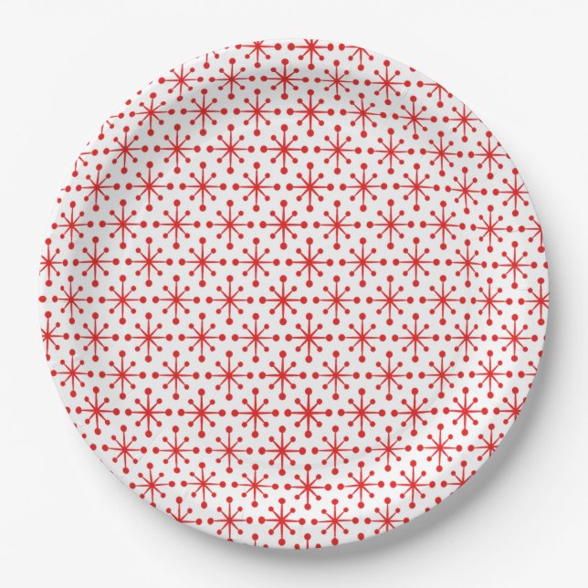 1950 Retro Star Pattern Paper Plate (Front)