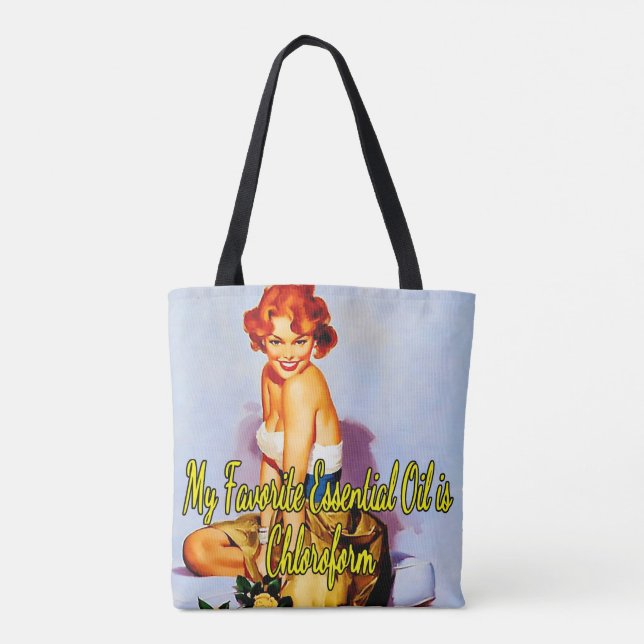 1950’s Pinup Crazy Flowers by Gil Elvgren  Tote Bag (Back)