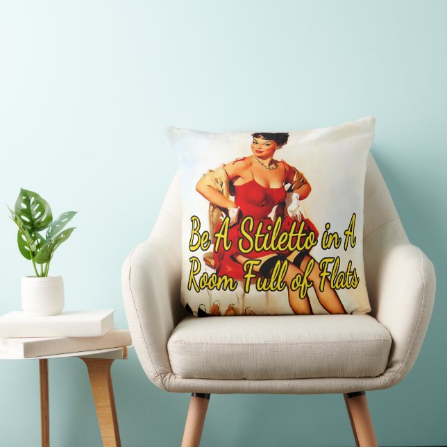 1950’s Trying on Shoes by Gil Elvgren Throw Pillow (Chair)