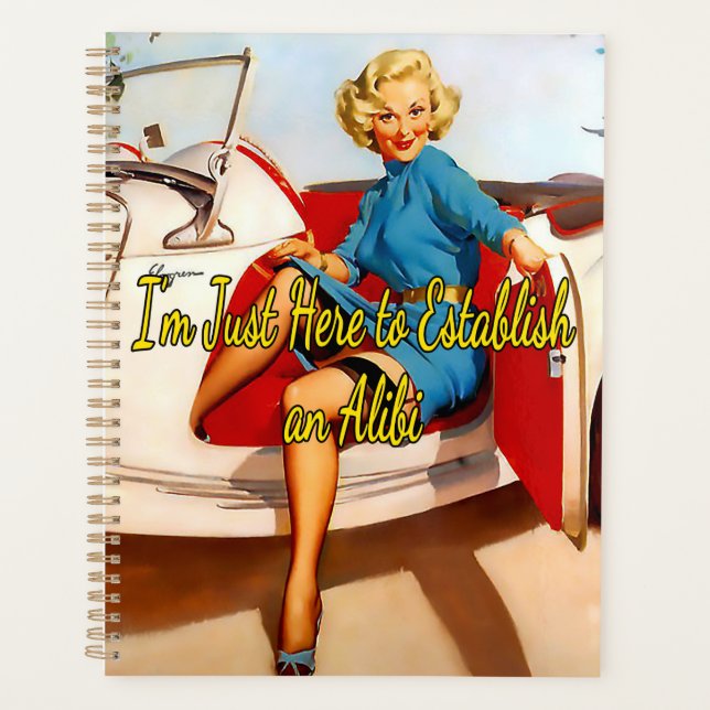 1950’s Woman in White Car by Gil Elvgren Planner (Front)