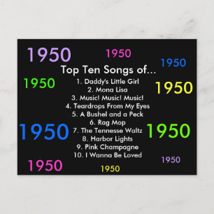 1950 Songs Postcard