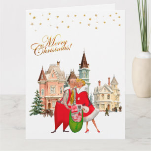 1950 Vintage Couple Merry Christmas Card