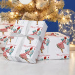 1950 Vintage Lady Checking Christmas Mail Wrapping Paper<br><div class="desc">Christmas as it looked like in the 1950's with this retro artwork of a lady all dressed up in a full skirted dress in red and green holly.</div>