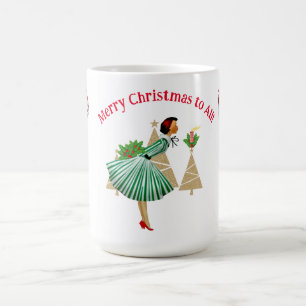 1950 Vintage Lady Christmas Greetings Hoodies Coffee Mug