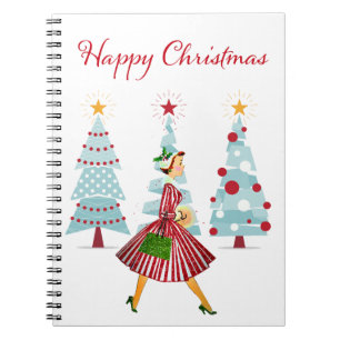 1950 Vintage Lady Christmas Shopping Notebook