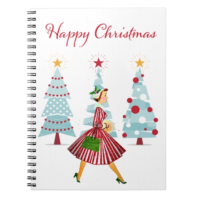1950 Vintage Lady Christmas Shopping Notebook (Front)