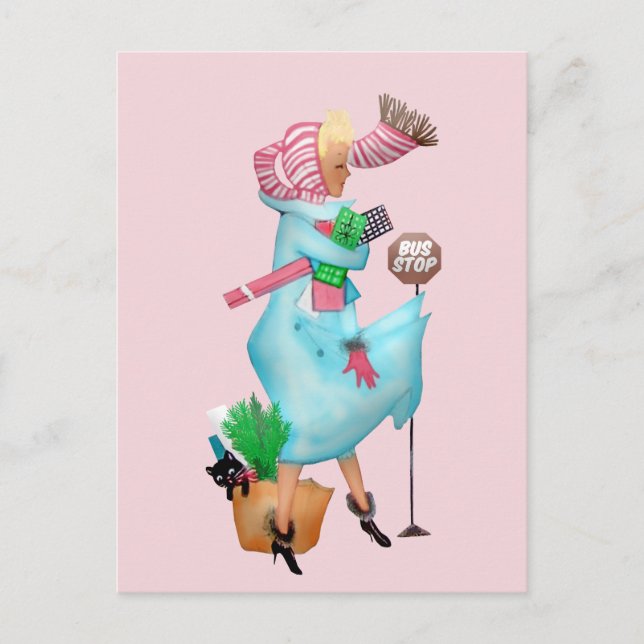 1950 Vintage Woman Postcard (Front)