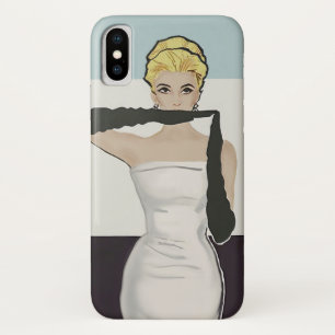 1950 vintage woman with evening gloves  Case-Mate iPhone case
