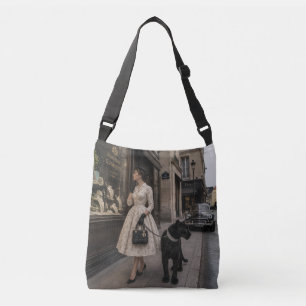 1950 Window Shopping with a Black Panther Crossbody Bag
