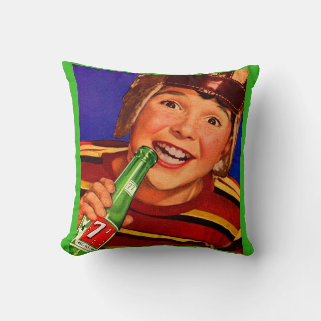 1950s ‘77 soda ad throw pillow (Front)